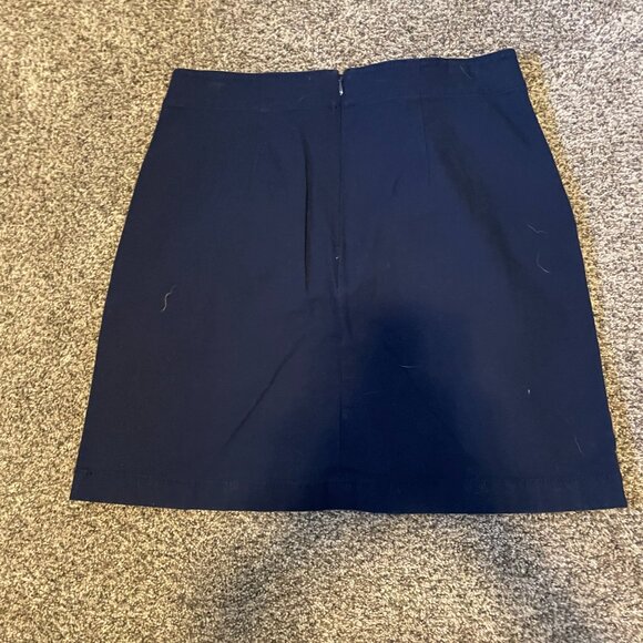 LOFT Nautical Mini Skirt with Silver Button - Picture 3 of 3
